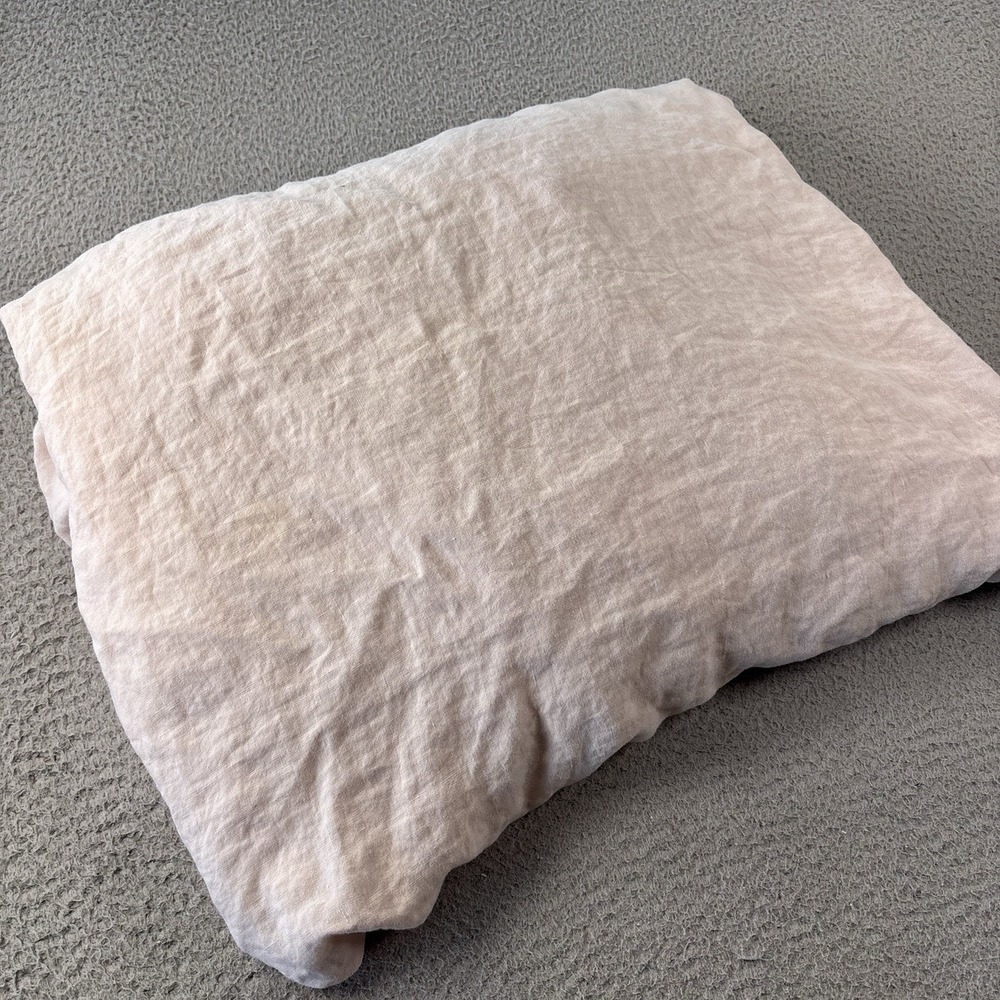 Parachute 100% Linen Fitted Sheet Queen Pale Pink Minimalist